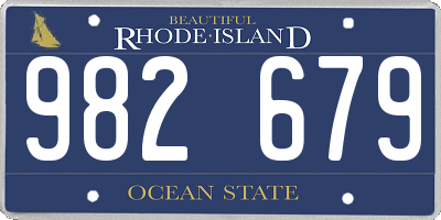 RI license plate 982679