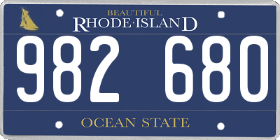 RI license plate 982680