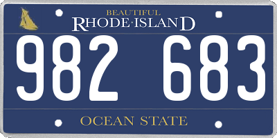 RI license plate 982683