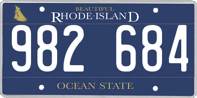RI license plate 982684
