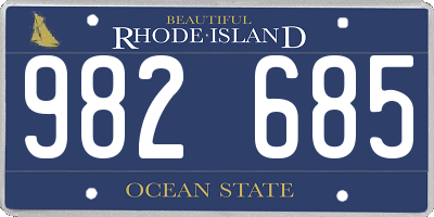 RI license plate 982685