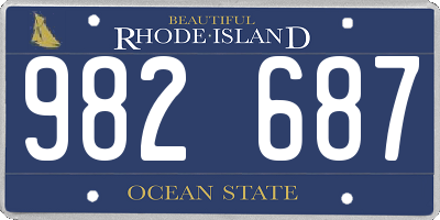 RI license plate 982687