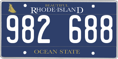 RI license plate 982688