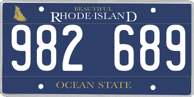 RI license plate 982689