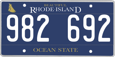RI license plate 982692