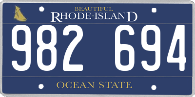 RI license plate 982694