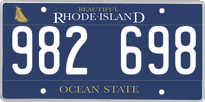 RI license plate 982698