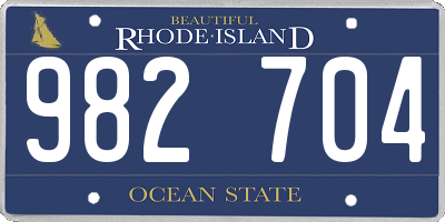 RI license plate 982704