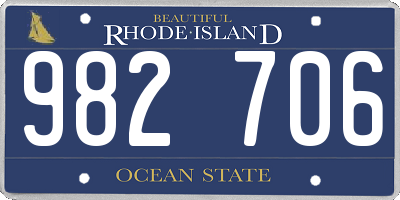 RI license plate 982706