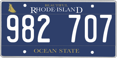 RI license plate 982707