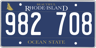 RI license plate 982708