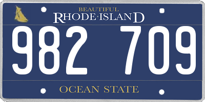 RI license plate 982709