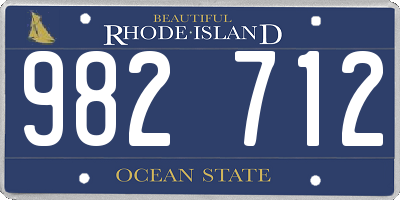 RI license plate 982712