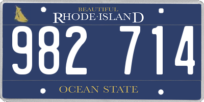 RI license plate 982714