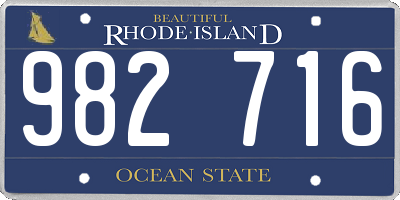 RI license plate 982716