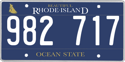 RI license plate 982717