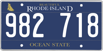 RI license plate 982718