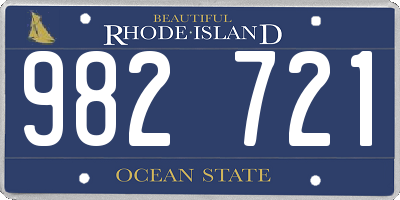 RI license plate 982721