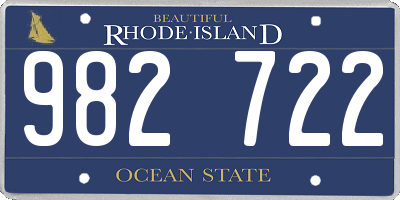 RI license plate 982722