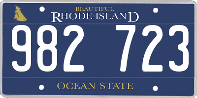 RI license plate 982723