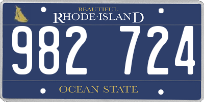 RI license plate 982724