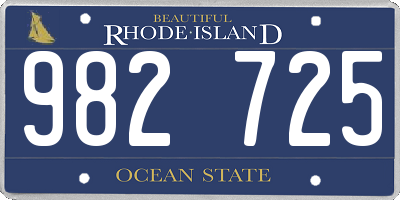 RI license plate 982725