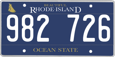 RI license plate 982726