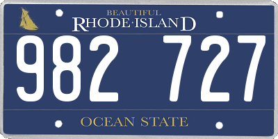 RI license plate 982727