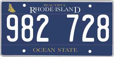 RI license plate 982728