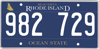 RI license plate 982729