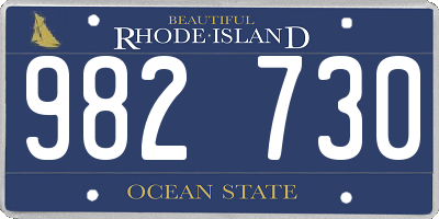 RI license plate 982730