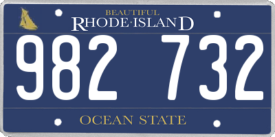 RI license plate 982732