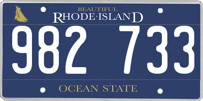 RI license plate 982733