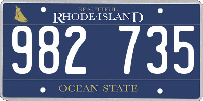 RI license plate 982735