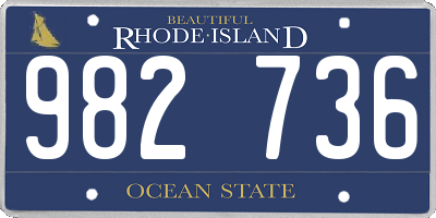 RI license plate 982736