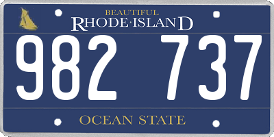 RI license plate 982737