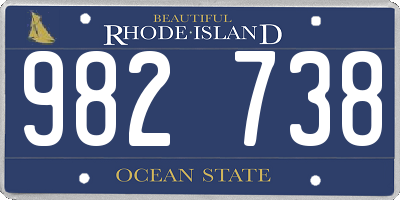 RI license plate 982738