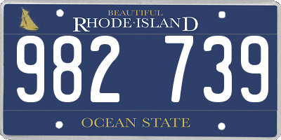 RI license plate 982739