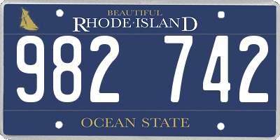 RI license plate 982742