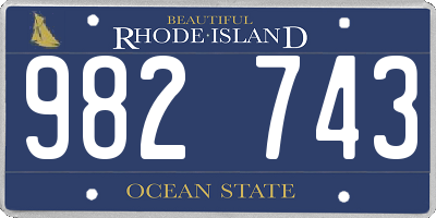 RI license plate 982743