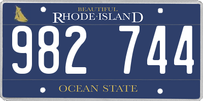 RI license plate 982744