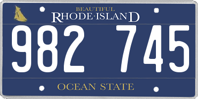 RI license plate 982745