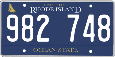 RI license plate 982748