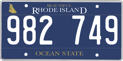 RI license plate 982749