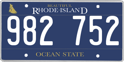 RI license plate 982752
