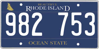 RI license plate 982753