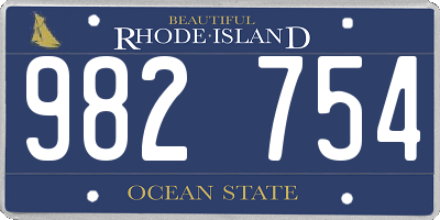 RI license plate 982754