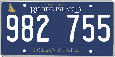 RI license plate 982755