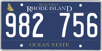 RI license plate 982756