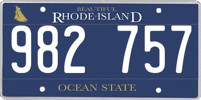 RI license plate 982757